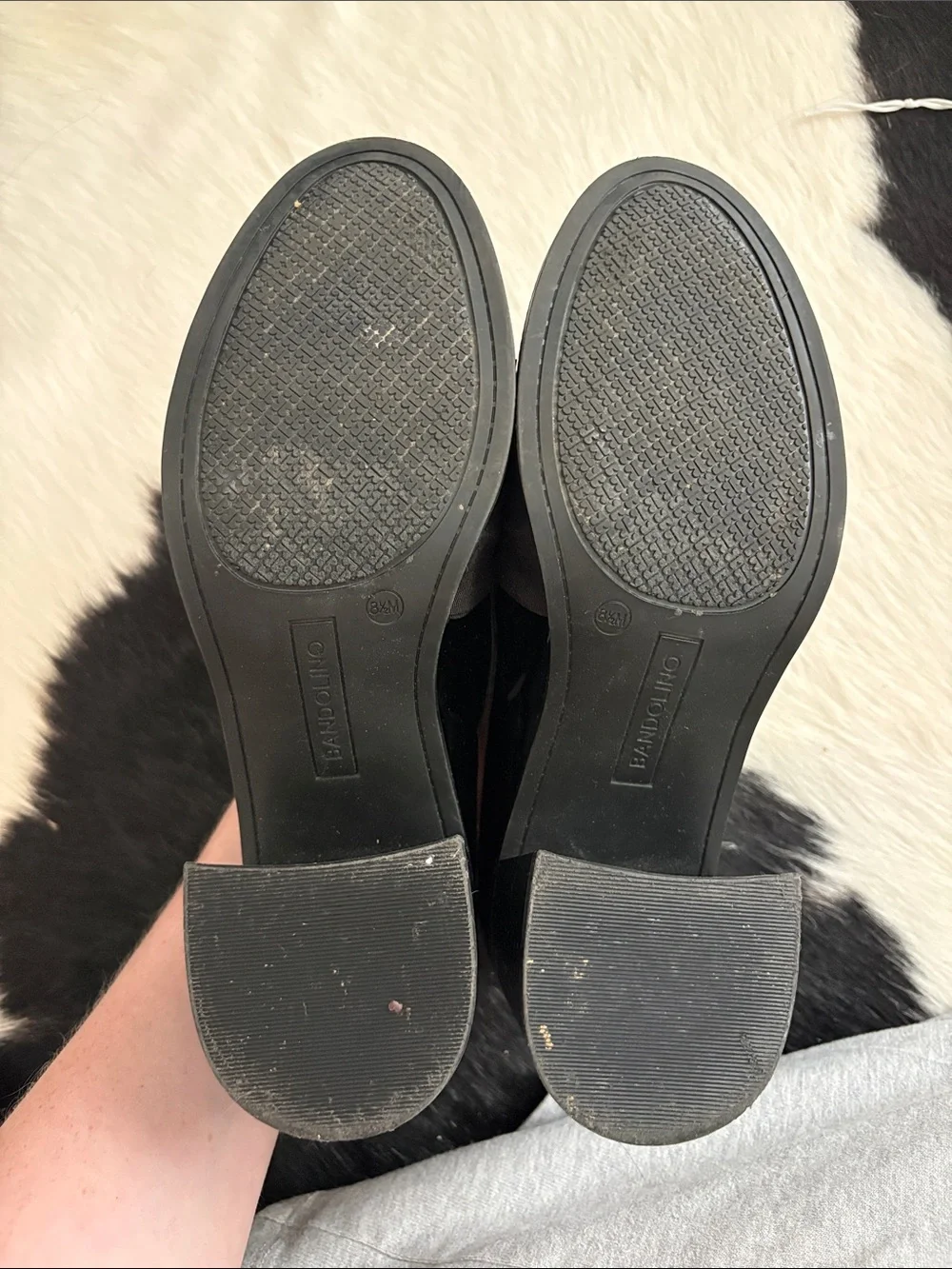 Bandolino Black Patent Bow Loafer Heels | Women’s Size 8.5
